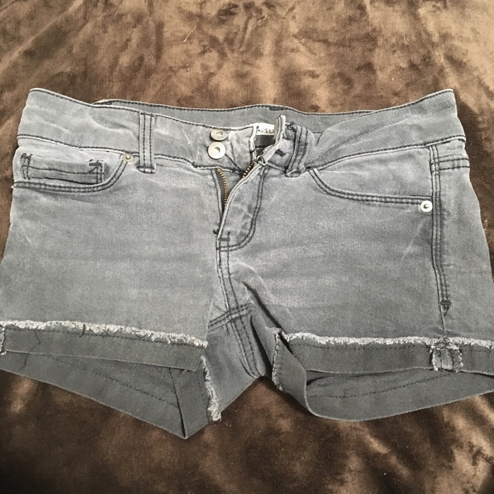 Black jean shorts